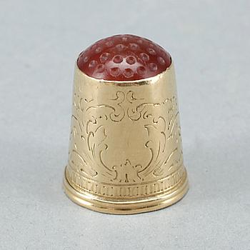 FINGERBORG, guld, Lars Larsson, Göteborg 1876. Total vikt ca 3 gram.