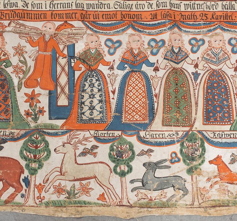 BONADSMÅLNING, allmoge, Småland, Anders Andersson, Femsjö-gruppen, märkt AAS 1817.