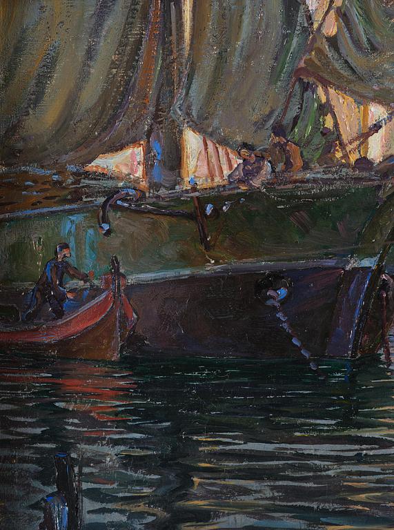 Anna Boberg, Harbour scene from Lofoten.