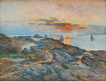 Anna Gardell-Ericson, Solnedgång över kusten.