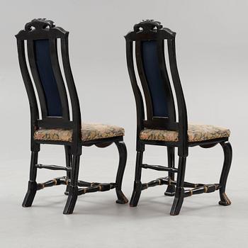 A pair of Swedish late Baroque 18th century chairs.