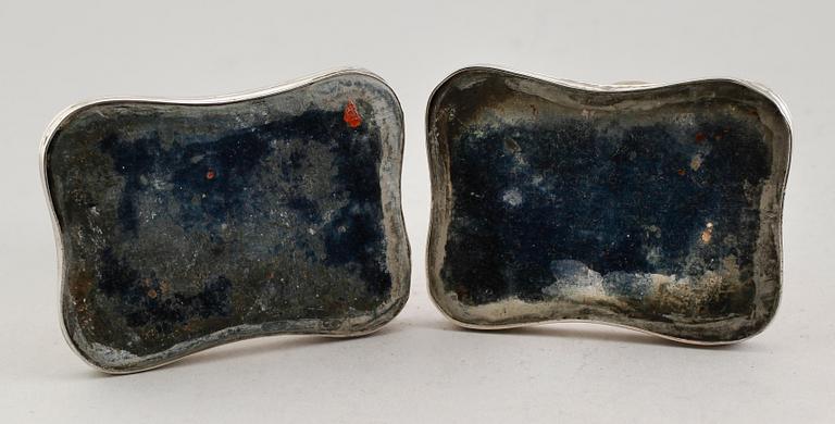 LJUSSTAKAR, 1 par, silver, Otto Wilhelm Kjellberg, Västerås 1870.
