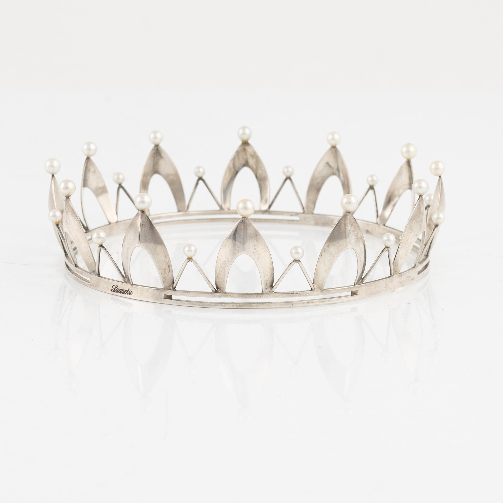 Arvo Saarela, a silver and pearl bridal crown, Enköping, Sweden 1963.
