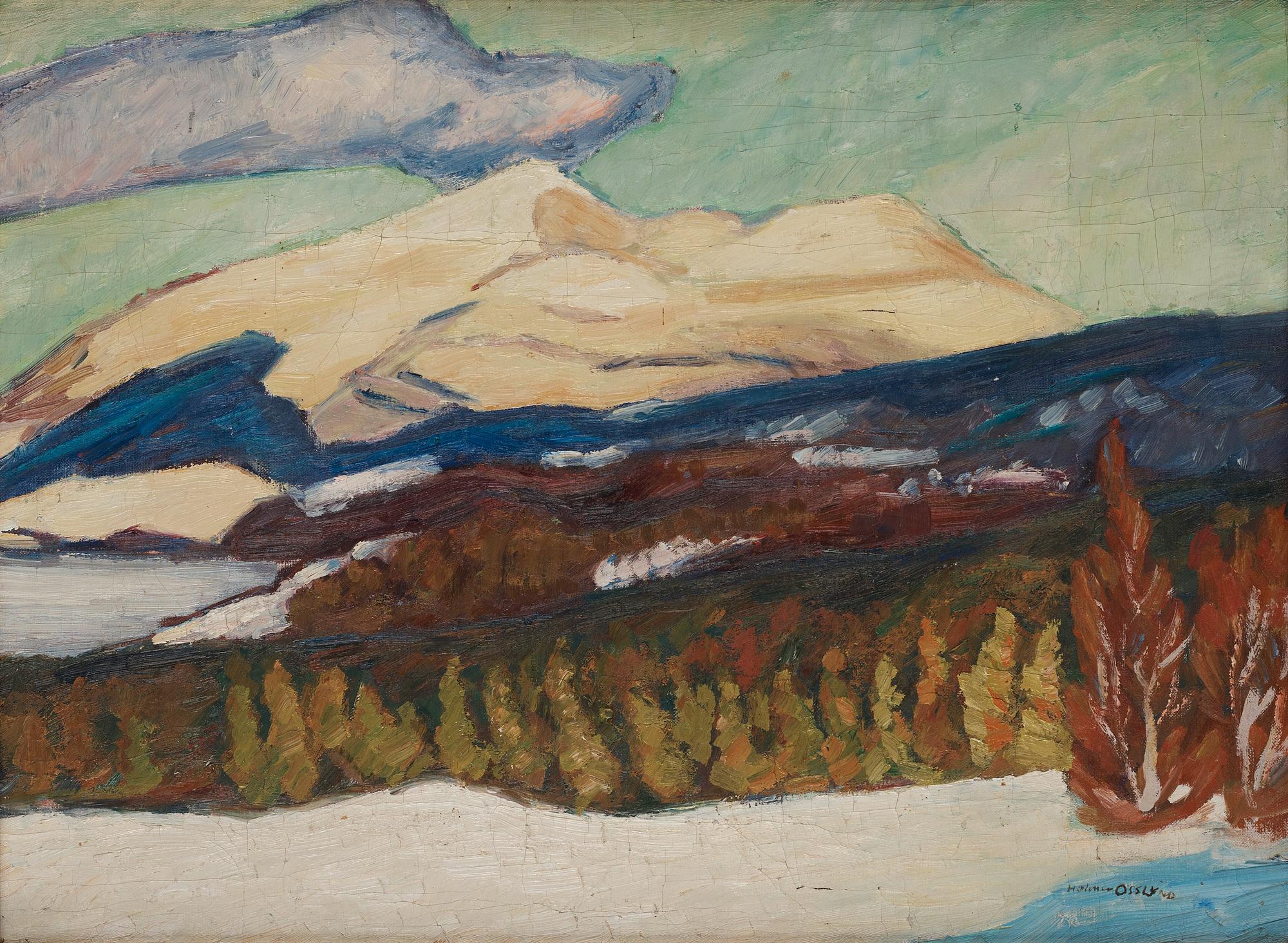 Helmer Osslund, Mountains in wintertime.