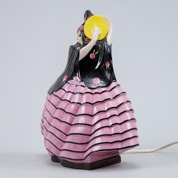 Marcel Bever, an Art Déco ceramic table lamp, Paris.