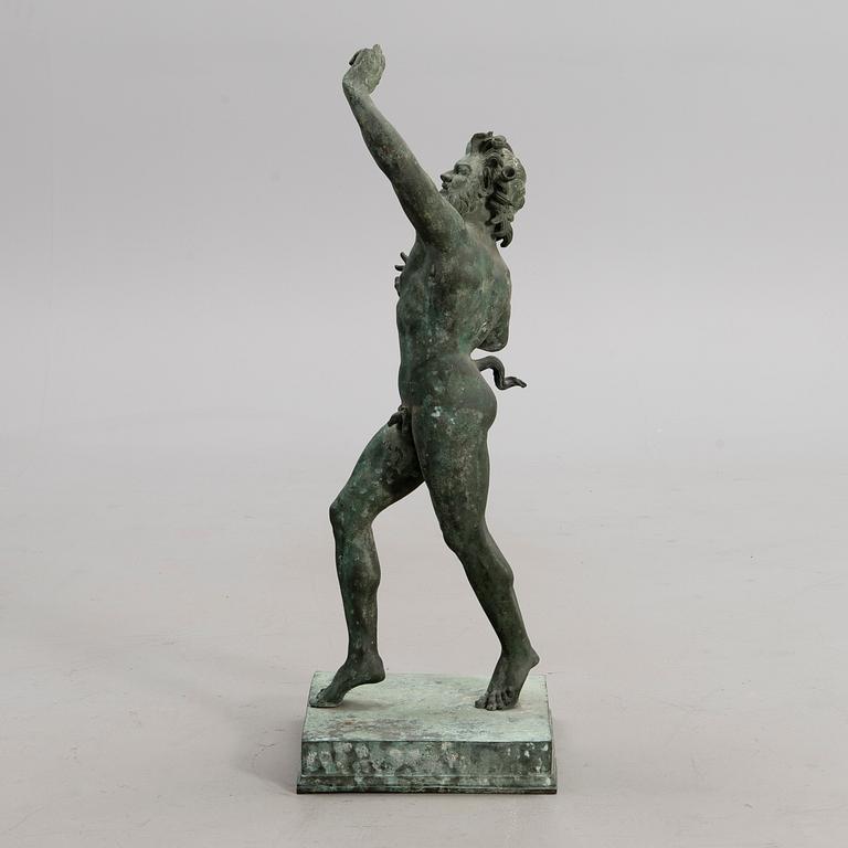 A 19th century Dancing Faun bronze sculpture.
