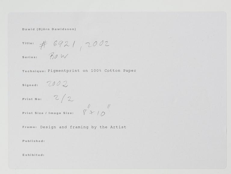 Dawid (Björn Dawidsson), "#6921 ur serien Bow", 2002.