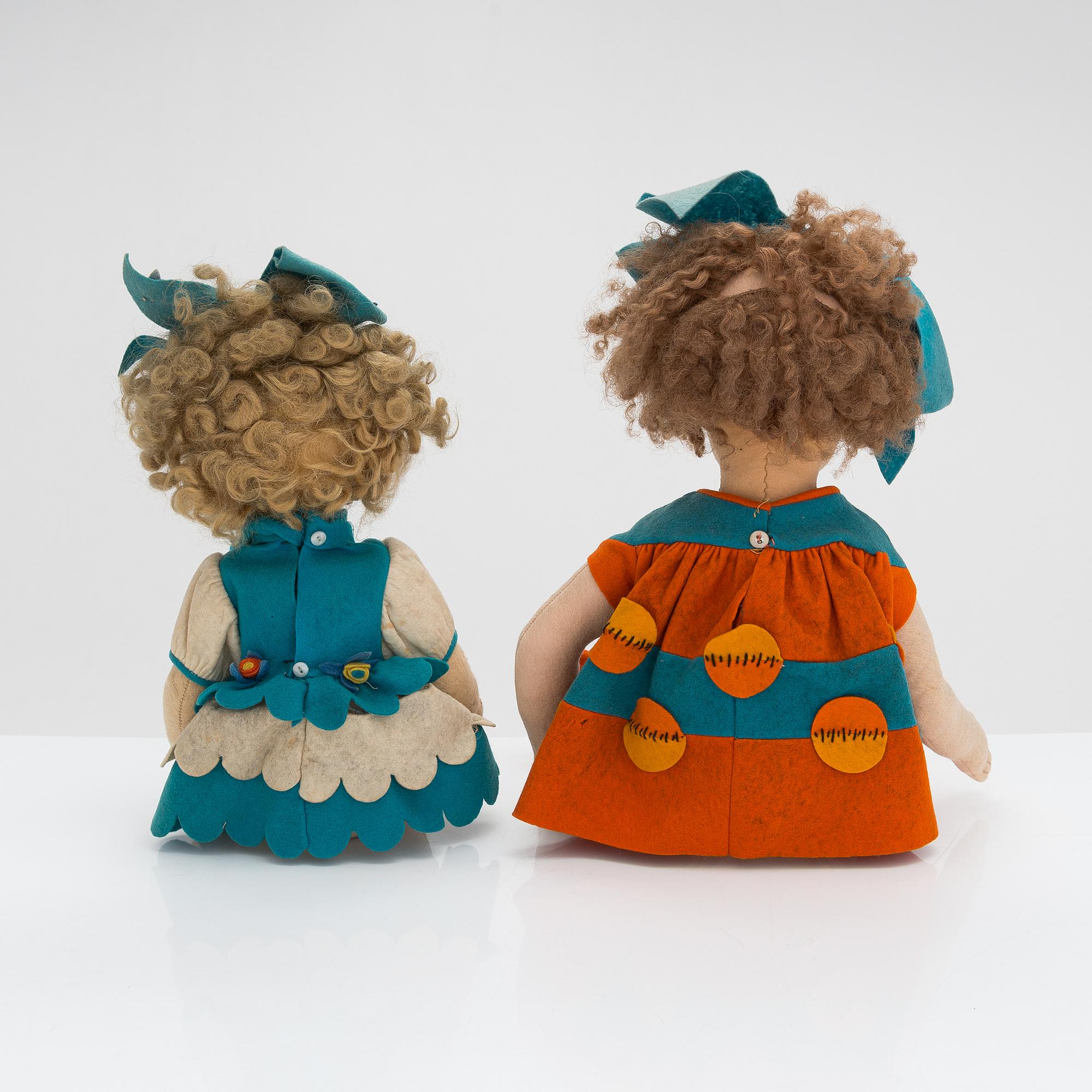 Four Italian 1920s Lenci dolls.