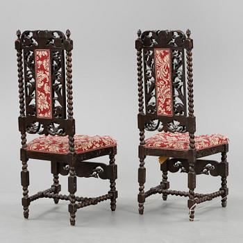 STOLAR, ett par, barockstil, 1800-tal.