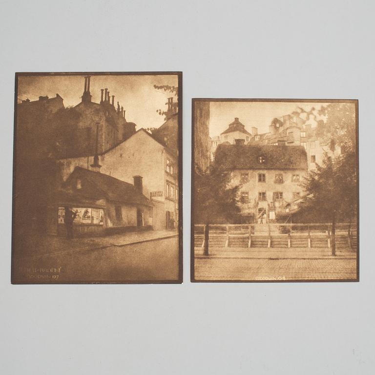 HENRY B. GOODWIN, Two photo gravures from the book Vårt vackra Stockholm signed in the negative.