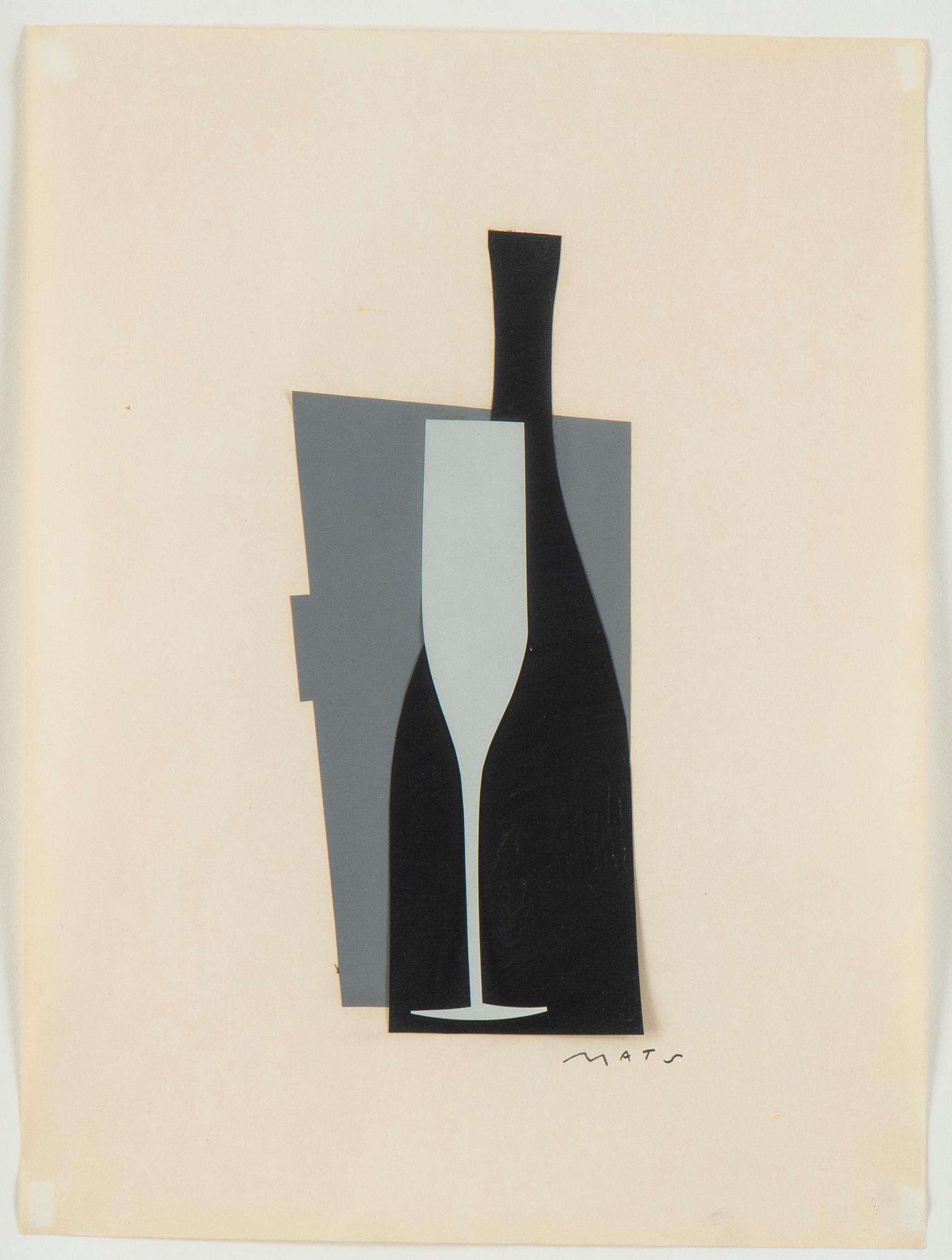 Mats Gustafson, collage, signed.