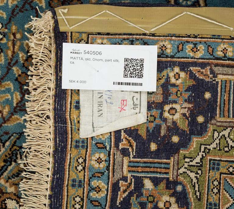 MATTA, old, Ghom, part silk, ca 152 x 102 cm.
