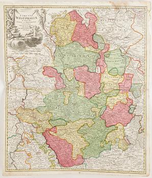 GRAVYRER, 6 st, Johan Babtista Homann, 1700-tal.