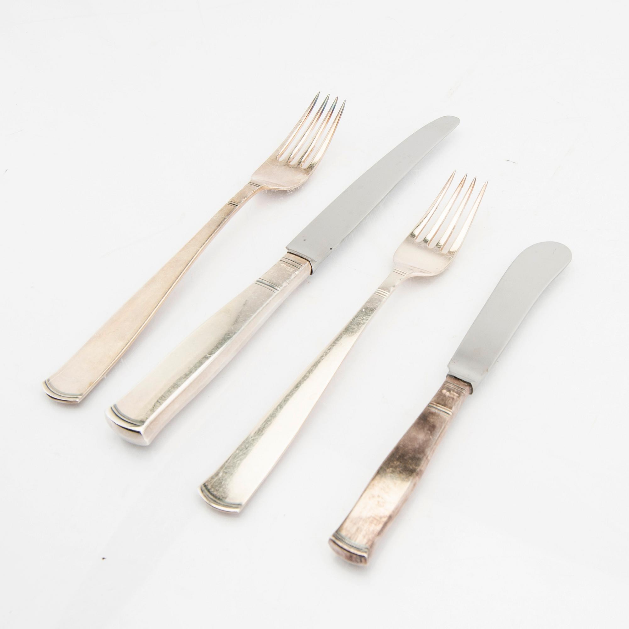 A Swedish 20th century set of 52 pcs of silver cutlery "Rosenholm" mark of J Ängman/GAB Stockholm 1960s ,