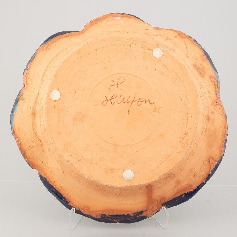 Hertha Hillfon, a bowl, glazed stoneware, signed.