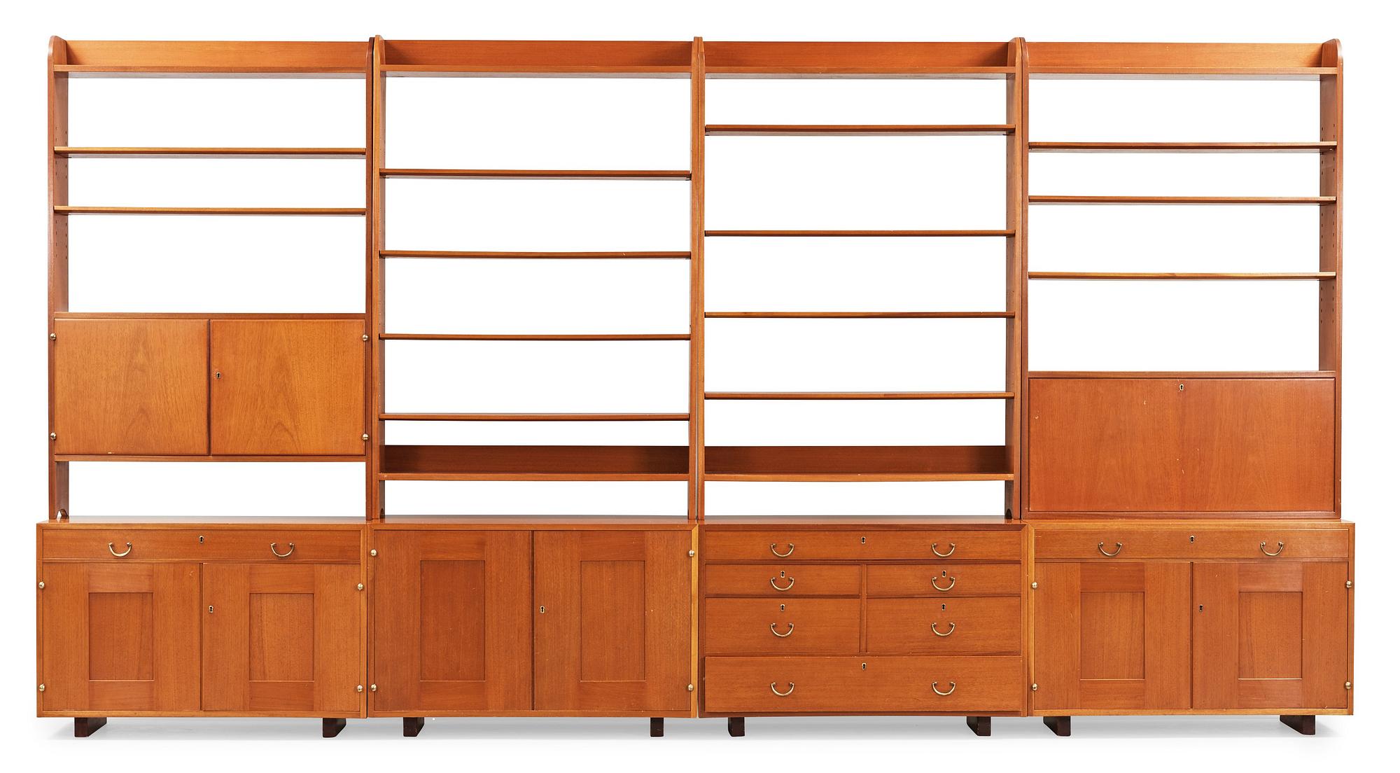 JOSEF FRANK, bokhyllor, fyra sektioner, Firma Svenskt Tenn, modell 2112.