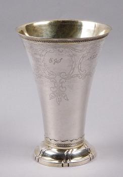 BÄGARE, silver, Stephan Westerstråhle Stockholm 1796. Vikt 448 gram.