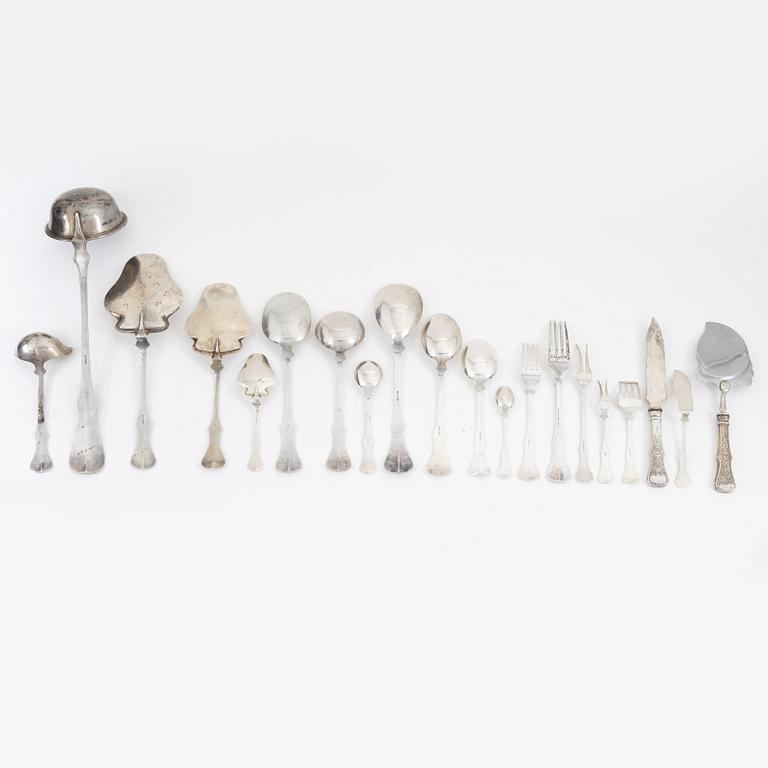 A 71 piece silver cutlery set, Norway, first half of the 20th century.