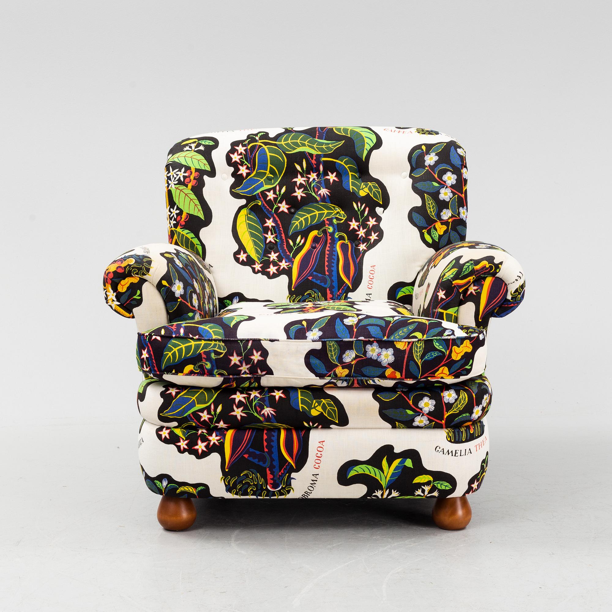 Josef Frank, fåtölj, modell 568, Firma Svenskt Tenn, 2007.