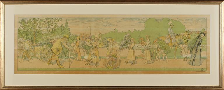 CARL LARSSON, färglitografi, omkring 1900.