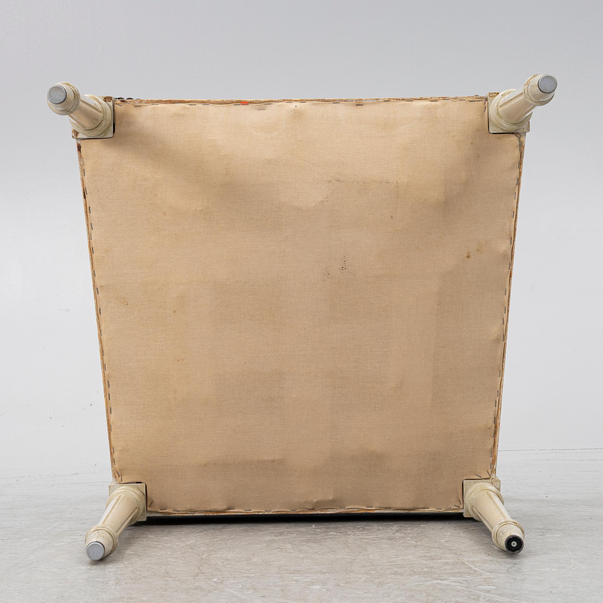 A Late Gustavian style armchair, second half of the 20th century.