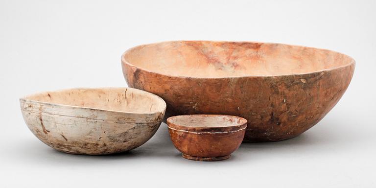 TRÄVRILAR, 3 st, allmoge, Jämtland.