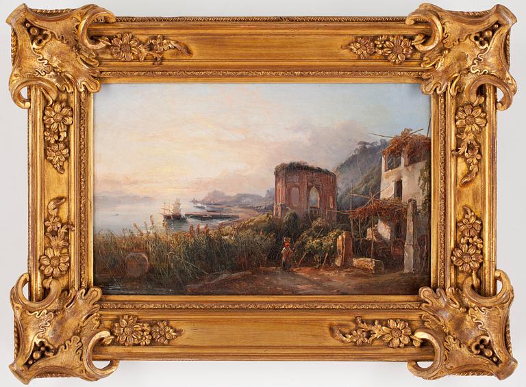 OKÄND KONSTNÄR, 2 st, olja på duk, otydl sign. Italien 1800-talets andra hälft.