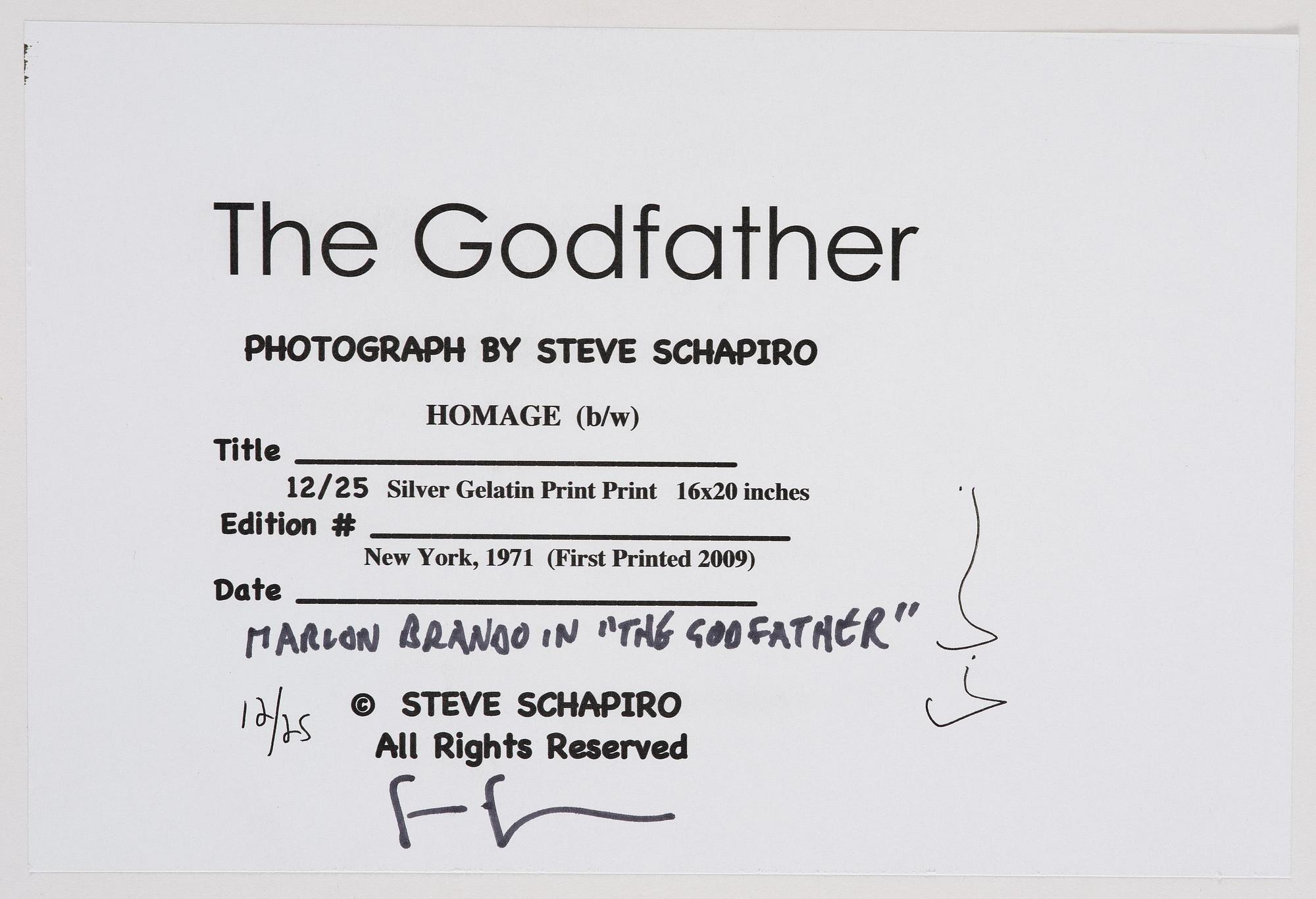 Steve Schapiro, "Marlon Brando in 'The Godfather' New York", 1971.