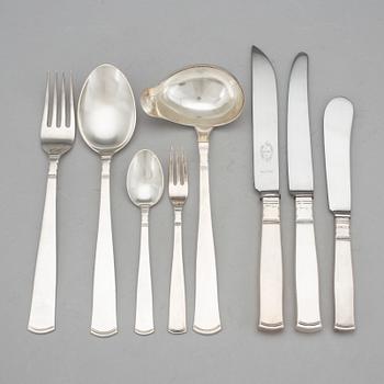 BESTICKSERVIS, 56 delar, silver, Rosenholm, GAB, Stockholm, 1960-tal. Totalt vikt 2101 g.