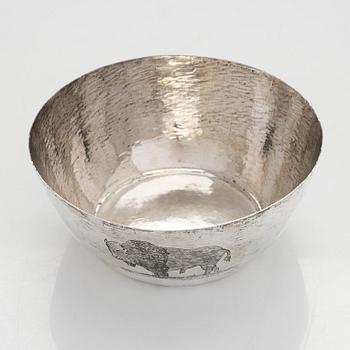 Tapio Wirkkala, skål, silver, Kultakeskus, Tavastehus 1965.