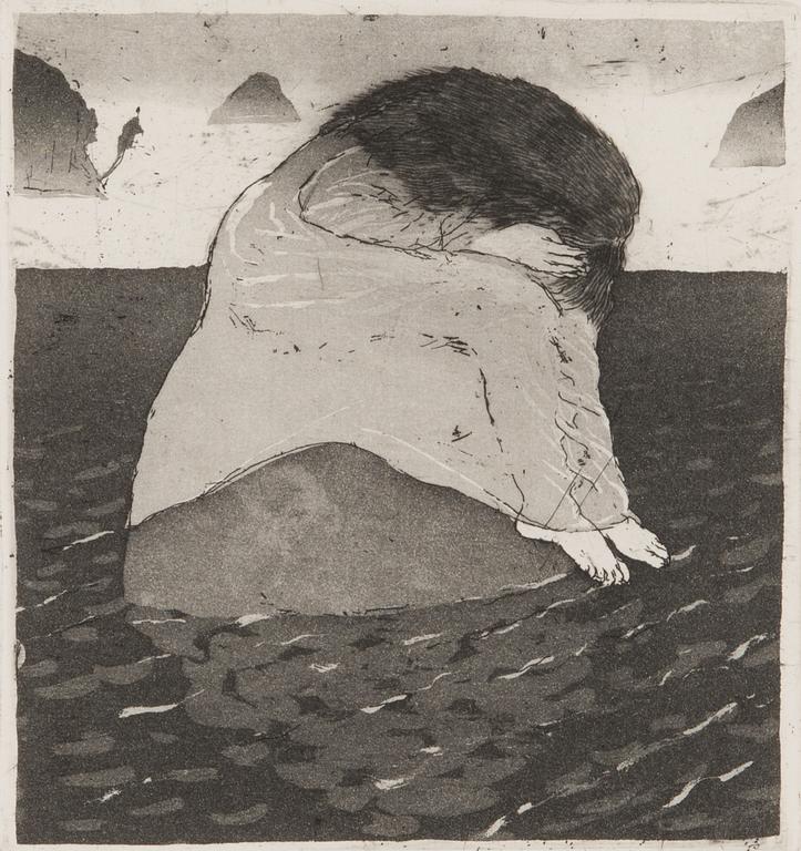 Outi Heiskanen, etching, signed and dated -78, marked TV. 3.