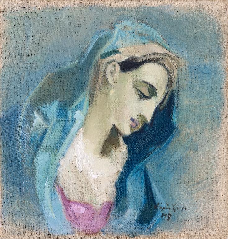 Helene Schjerfbeck, Sininen madonna El Grecon mukaan.