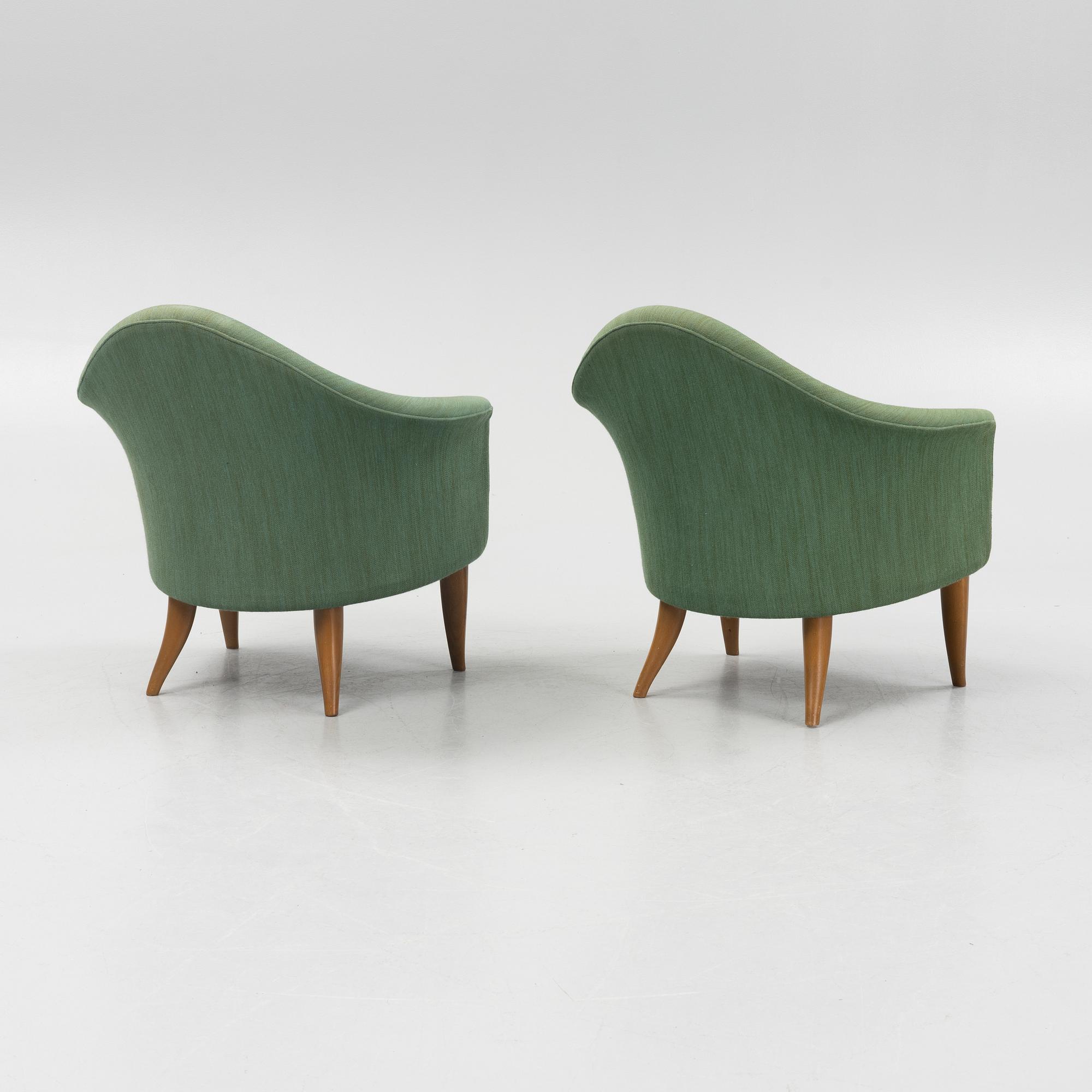 Kerstin Hörlin-Holmquist, a par of 'Lilla Adam' armchairs, Nordiska Kompaniet, Nyköping.