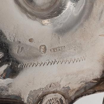 Petter Lund, nattljusstakar, ett par, silver, Stockholm 1756, rokoko.