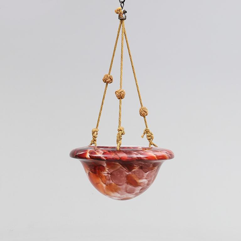 TAKLAMPA, glas, 1900-talets första hälft. Höjd ca 50 cm.