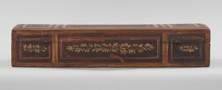 a folk art violin box from Arbrå Hälsingland marked OES 1834.