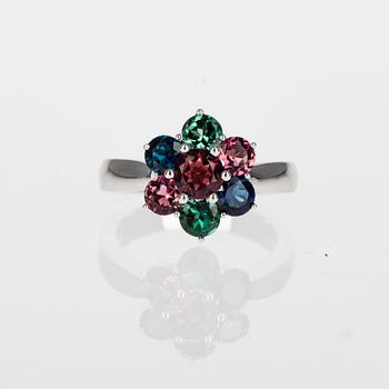 RING, 14K vitguld, turmaliner tot. 2,10 ct. Vikt 5,75 g.