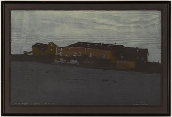 Lars Lerin, wood cut in colours, 1997, signed pt.