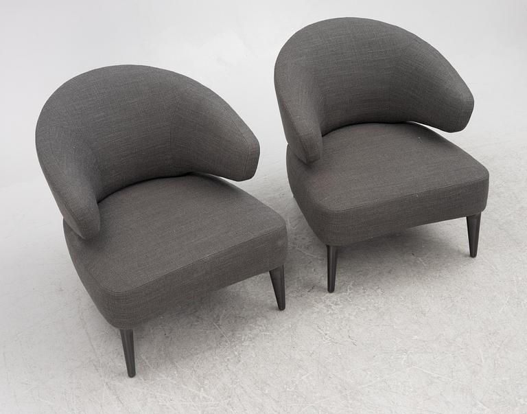 Rodolfo Dordoni, a pair of "Aston" armchairs, Minotti, Italiy.