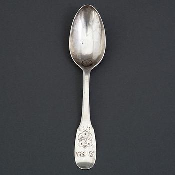 A Baltic 18th century silver spoon.