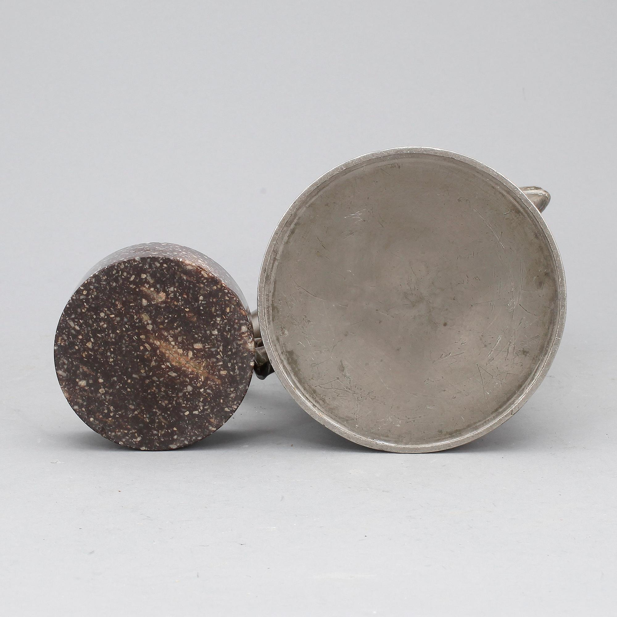 SALTKAR OCH STOP, blybergsporfyr resp tenn, 1800-talets första hälft.