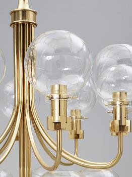 A Hans-Agne Jacobsson brass ceiling lamp, Markaryd, Sweden 1960-70's.