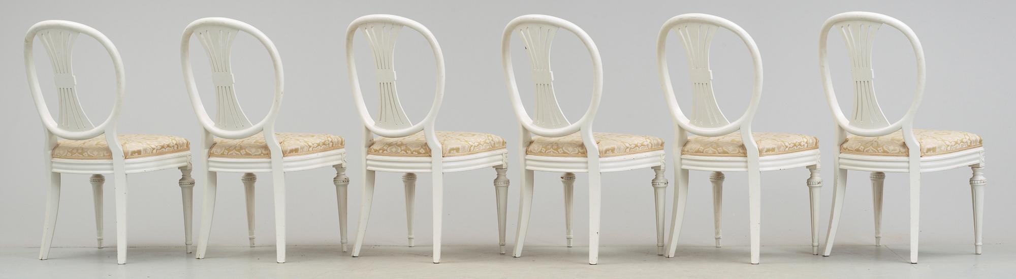 MATSALSGRUPP, 7 delar, gustaviansk stil, 1900-talets mitt.