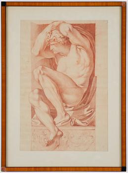 Johan Tobias Sergel, Sitting youth after Carracci.