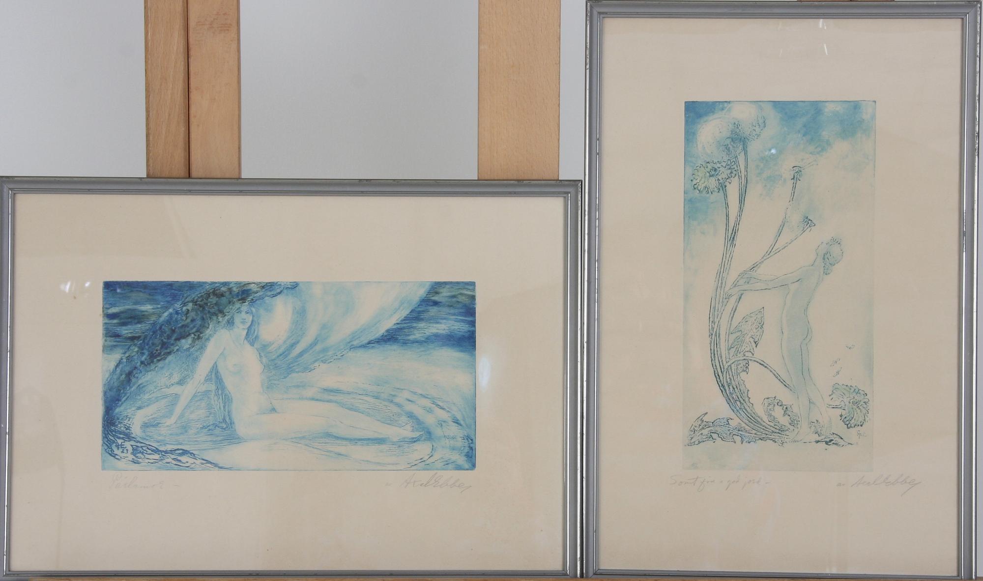 EBBE, AXEL, etsningar 2 st, sign.