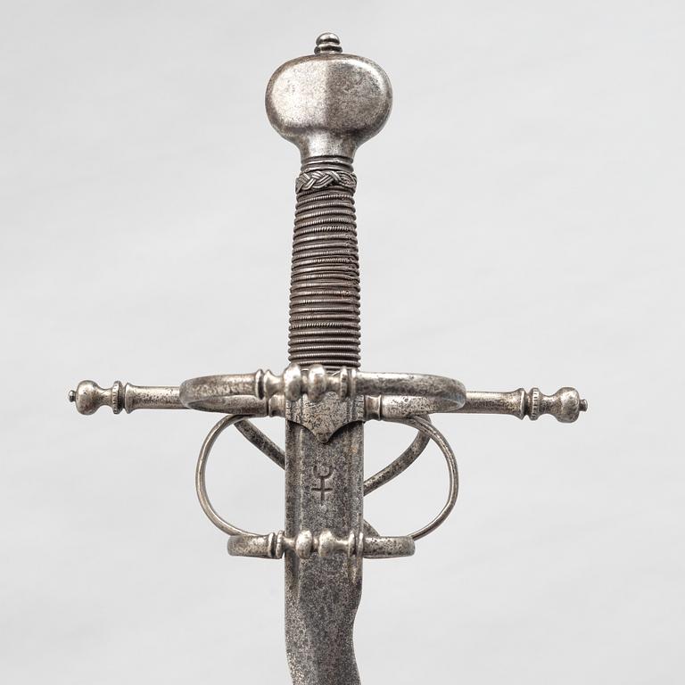 A flame bladed rapier, late 16th century, probably Germany.