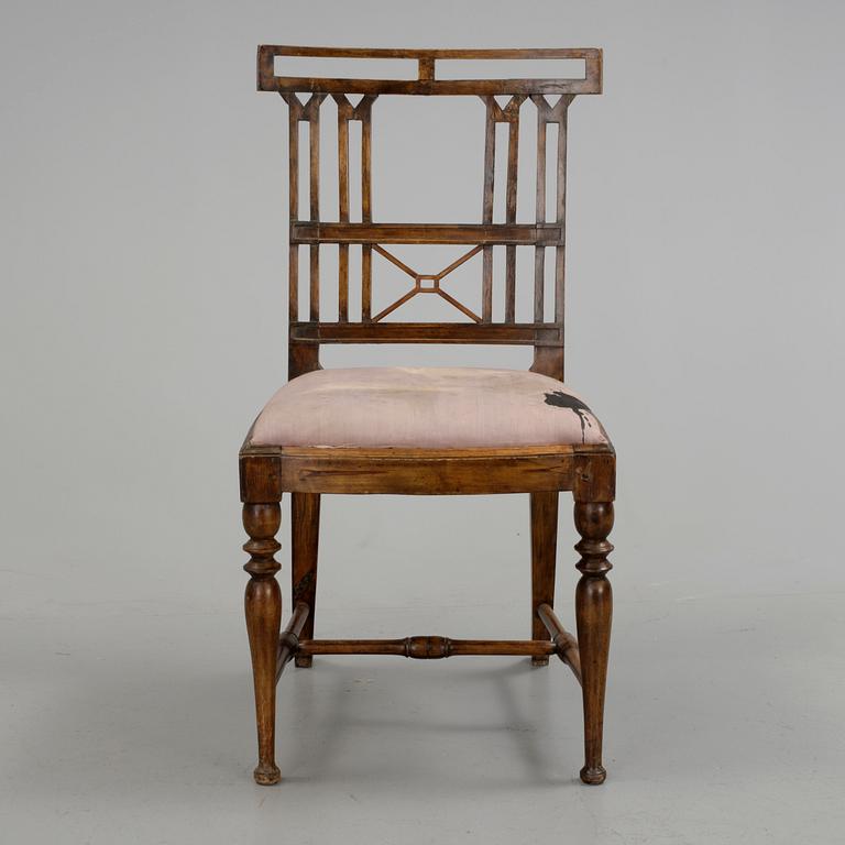 STOL, sengustaviansk, med Stockholms Hallstämpel, omkring 1800.