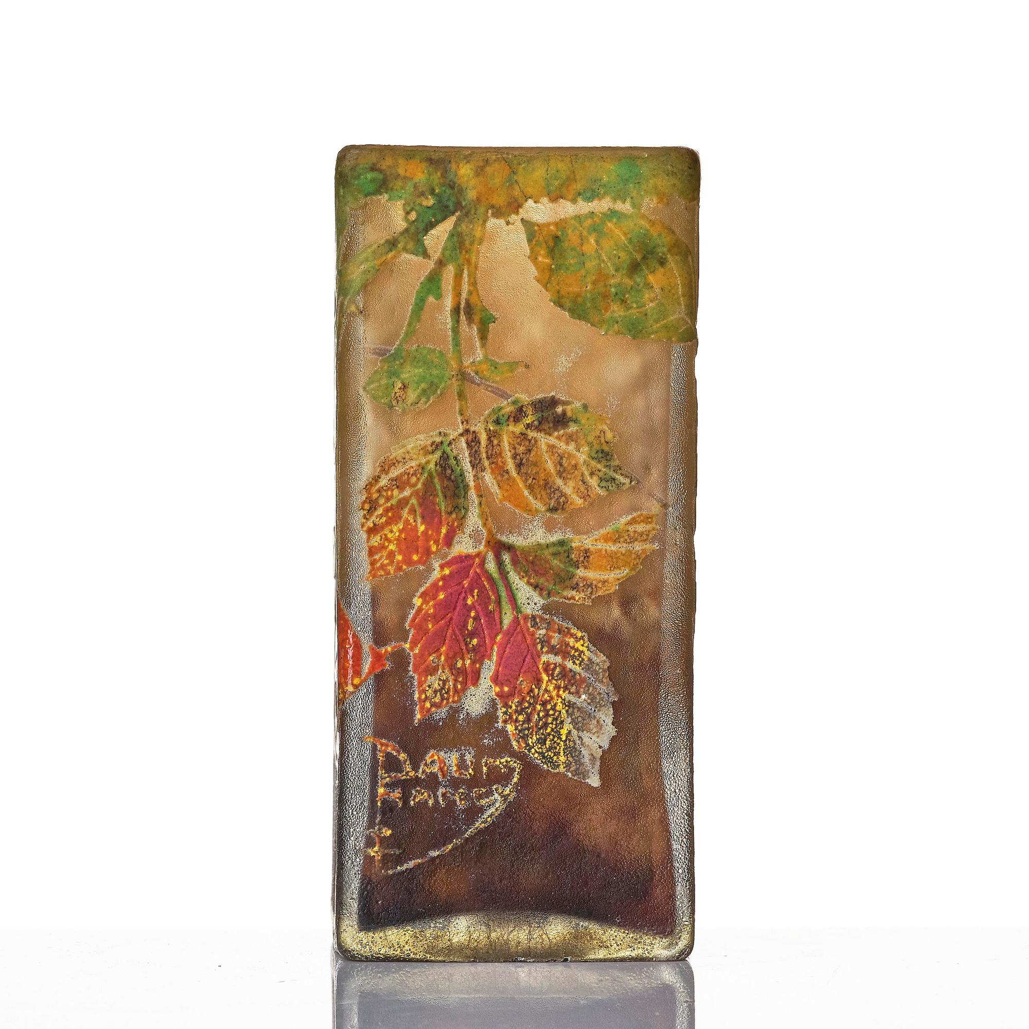 Daum Frères, a set of two Art Nouveau cameo glass vases, Nancy, France.