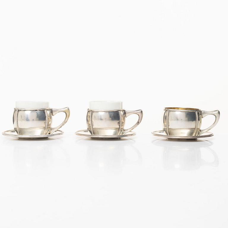A seven piece silver coffee set, Germany.