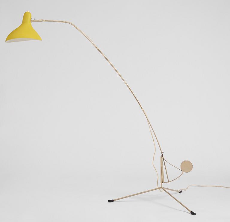 Bernard Schottlander, a lacquered steel floor lamp 'Mantis', made under license by Bergboms, Malmö Sweden 1950s.